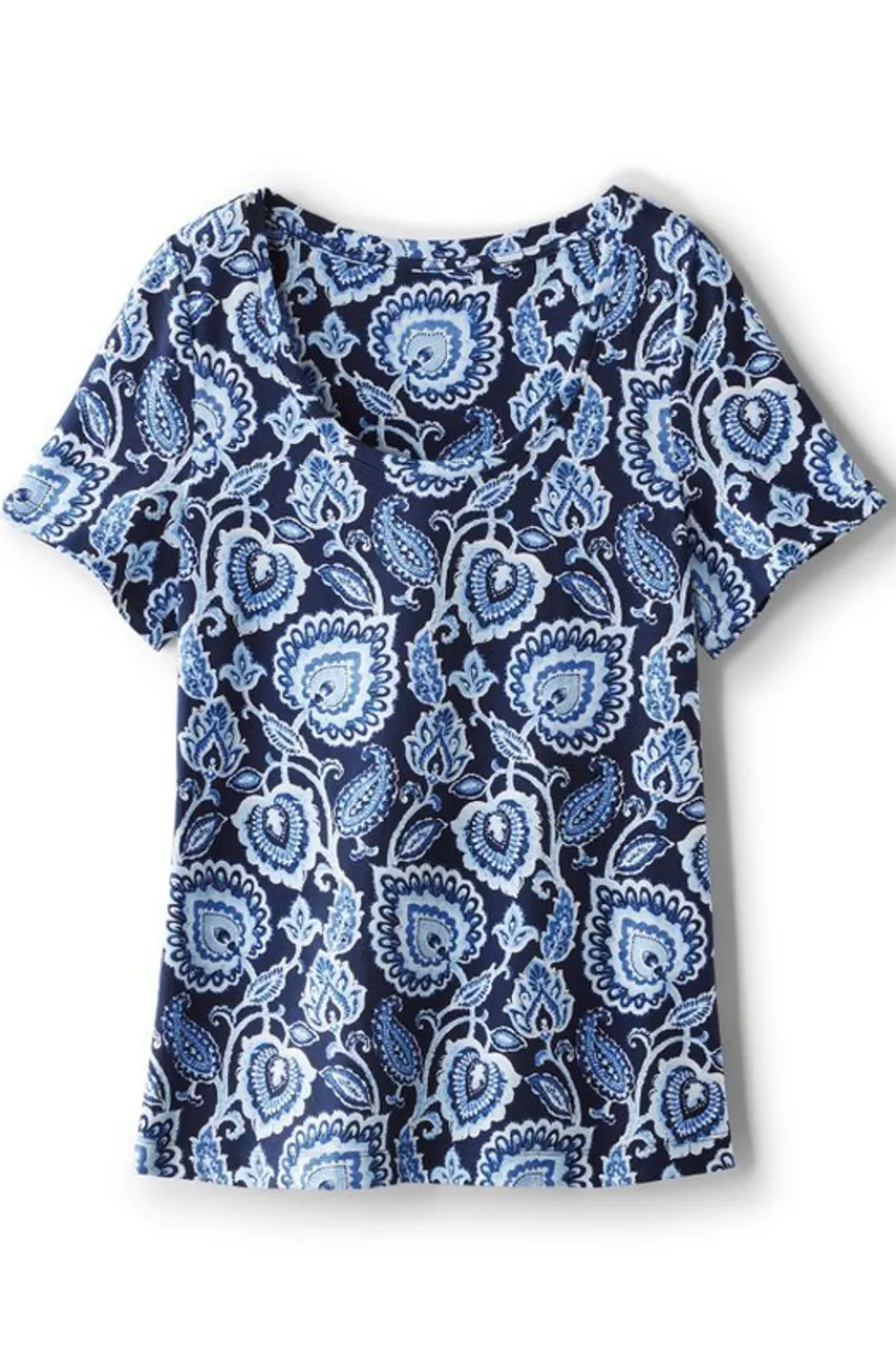 Soft Surroundings Soft Essential Supima Short Sleeve Tee- Tops