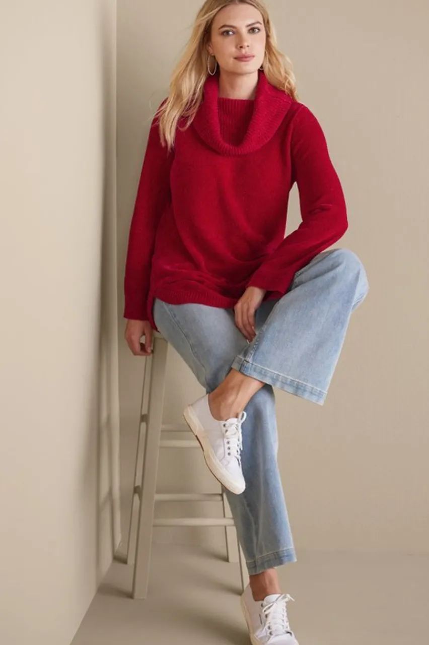 Soft Surroundings Soft Winds Chenille Tunic Sweater- Tops|Sweaters & Cardigans