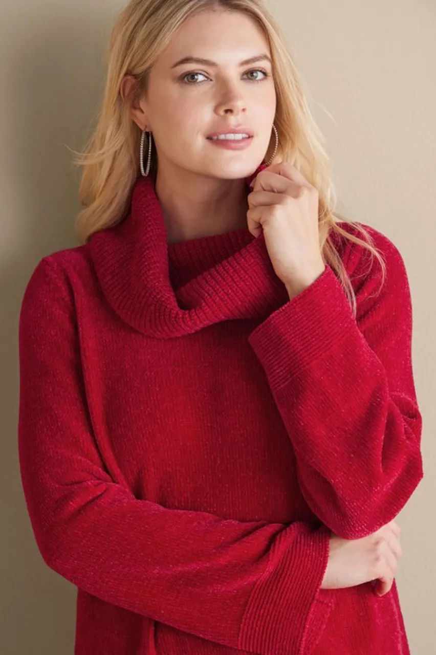Soft Surroundings Soft Winds Chenille Tunic Sweater- Tops|Sweaters & Cardigans