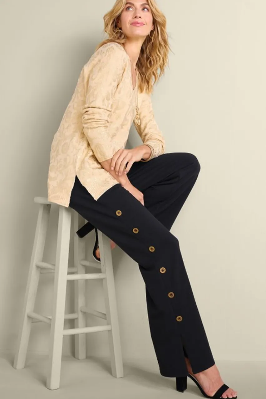 Soft Surroundings Sorrento French Terry Wide Leg Pants- Pants