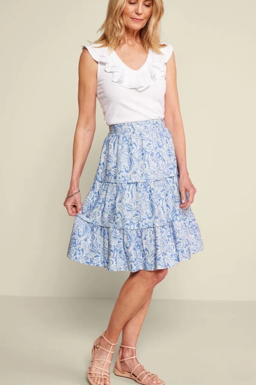 Soft Surroundings Talisa Linen Blend Skirt- Skirts