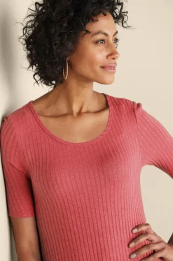 Soft Surroundings Textured Short Sleeve Santiago Dress- Dresses
