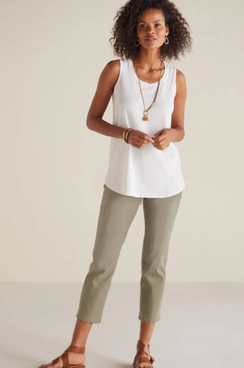 Soft Surroundings The Ultimate Denim Pull-On Crop- Jeans