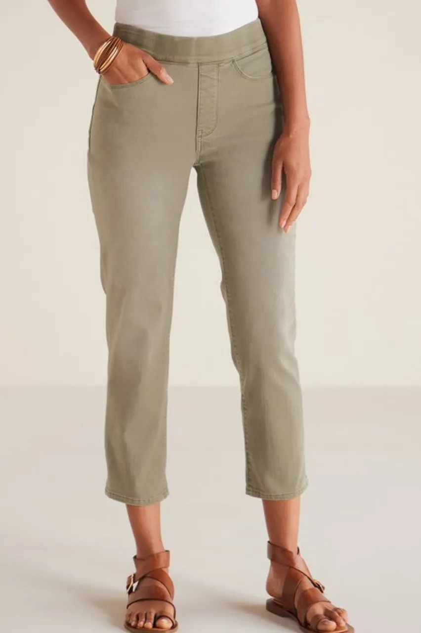 Soft Surroundings The Ultimate Denim Pull-On Crop- Jeans