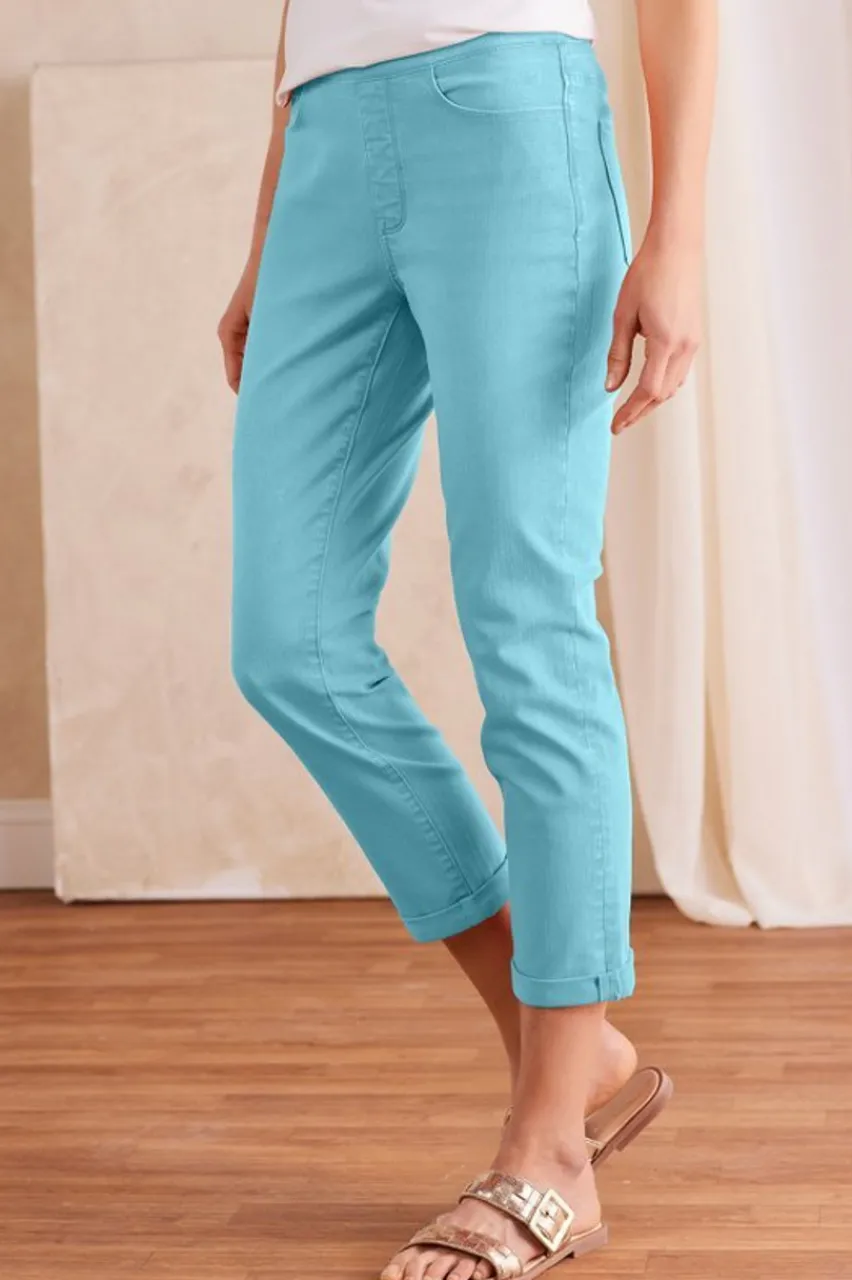 Soft Surroundings The Ultimate Denim Pull-On Crop- Jeans
