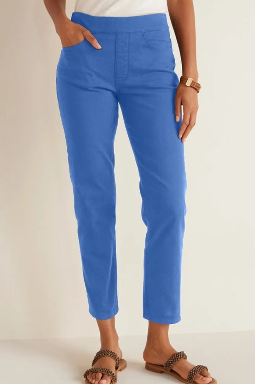 Soft Surroundings The Ultimate Denim Pull-On Crop- Jeans