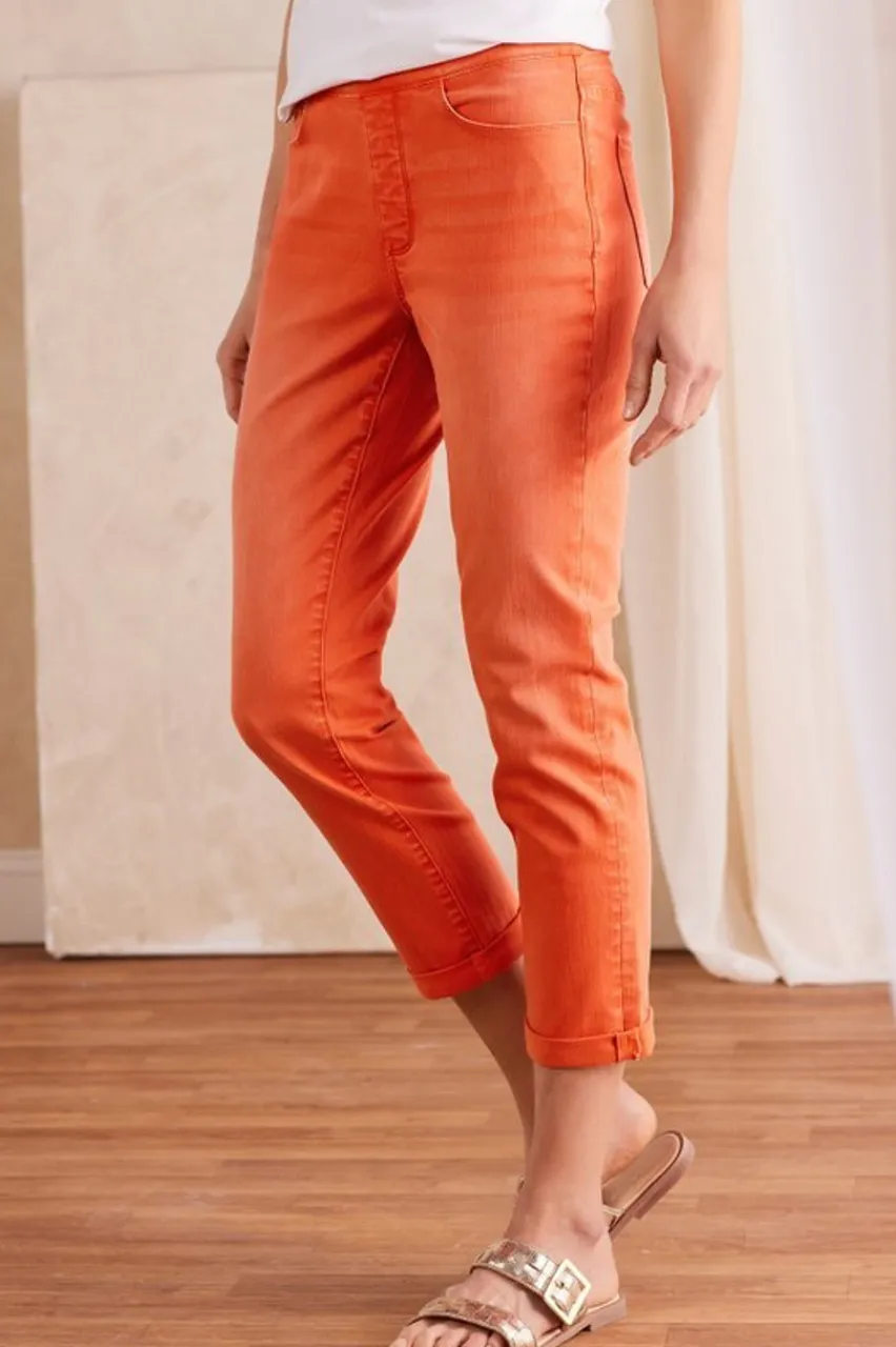 Soft Surroundings The Ultimate Denim Pull-On Crop- Jeans