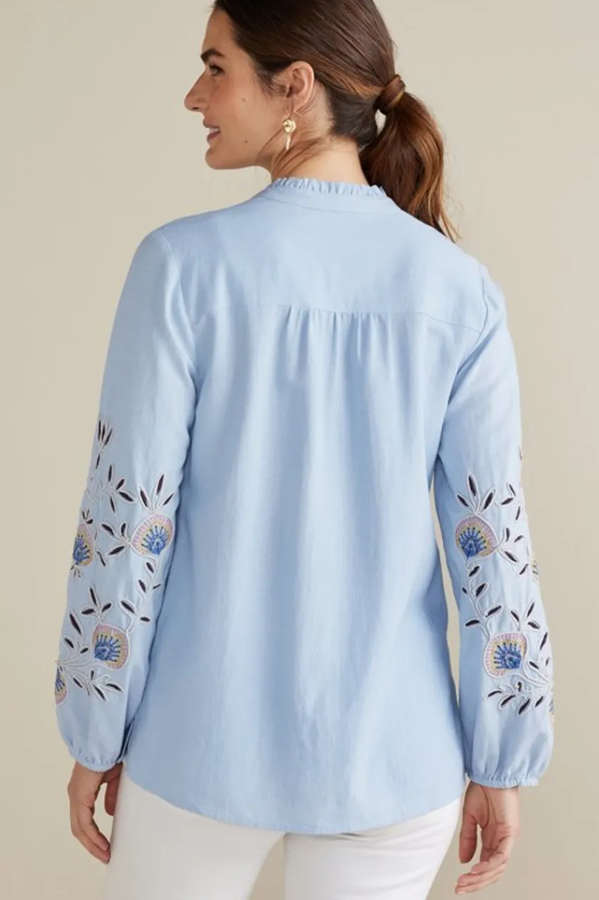 Soft Surroundings Titania Embroidered Top- Tops