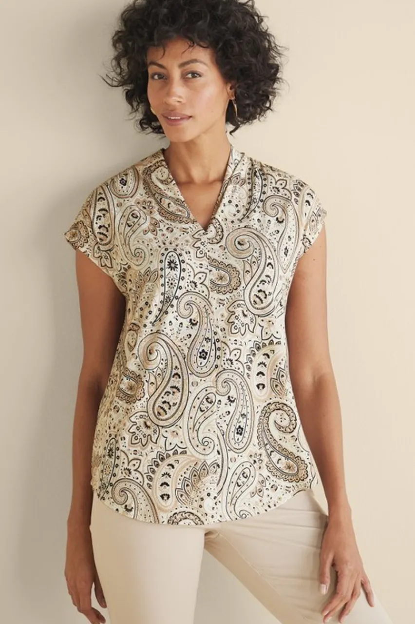 Soft Surroundings Twilight Luau Printed Tunic- Tops