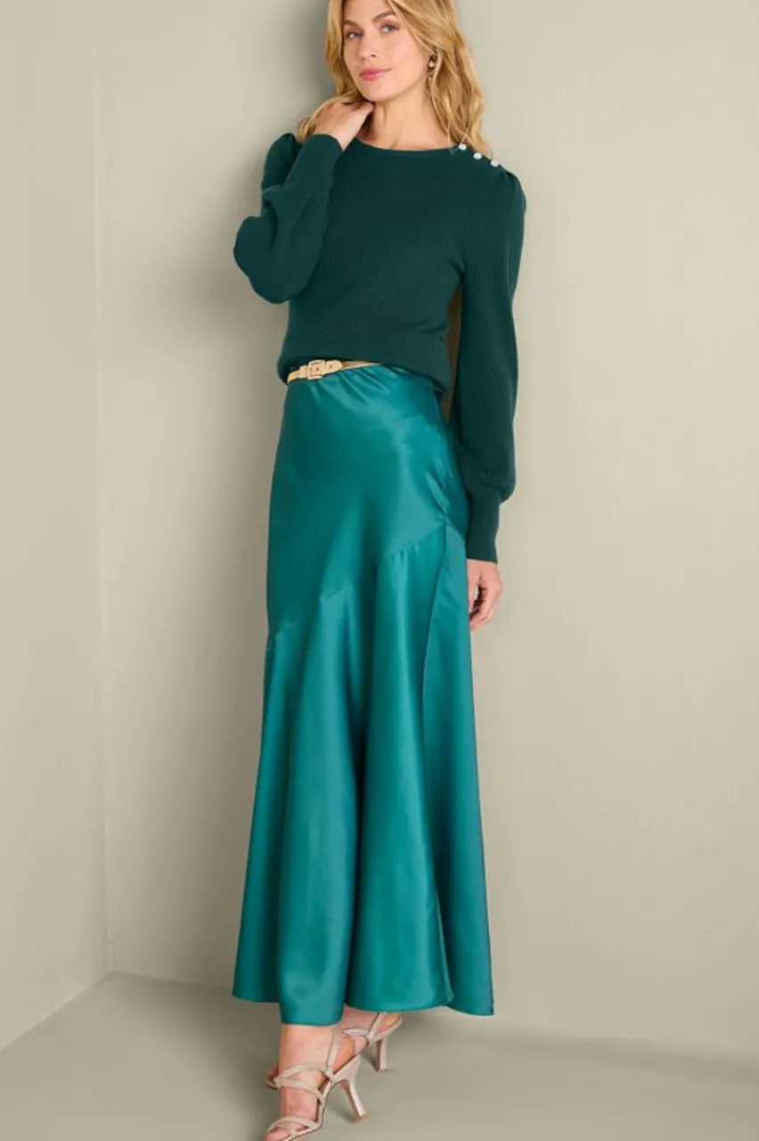 Soft Surroundings Tyla Button Shoulder Sweater- Tops|Sweaters & Cardigans