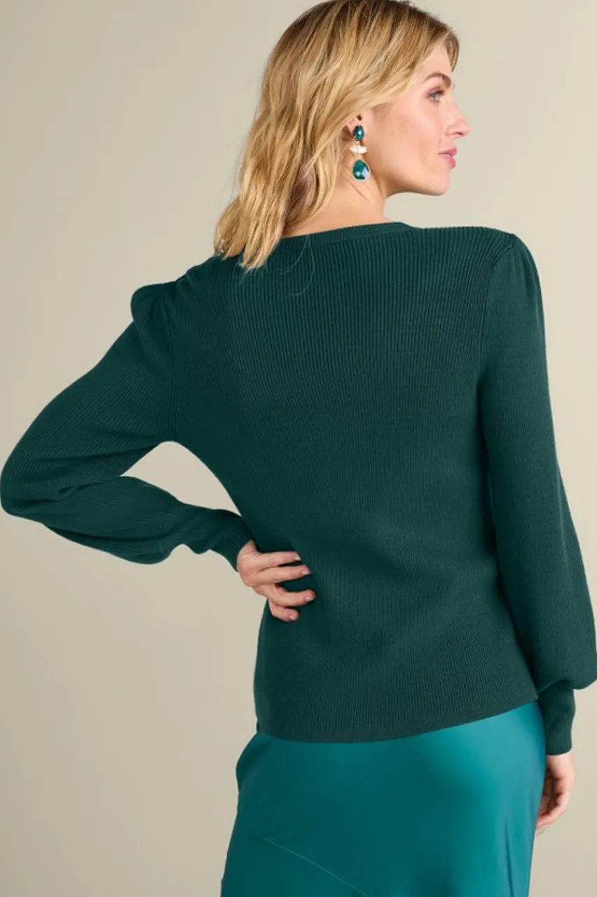 Soft Surroundings Tyla Button Shoulder Sweater- Tops|Sweaters & Cardigans