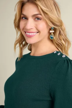 Soft Surroundings Tyla Button Shoulder Sweater- Tops|Sweaters & Cardigans