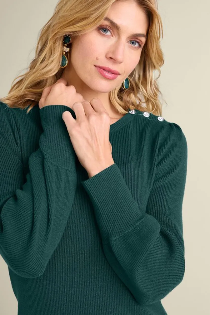 Soft Surroundings Tyla Button Shoulder Sweater- Tops|Sweaters & Cardigans