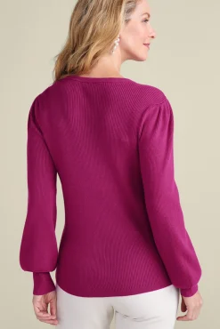 Soft Surroundings Tyla Button Shoulder Sweater- Tops|Sweaters & Cardigans