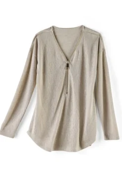 Soft Surroundings Valentina Zip Sweater- Tops|Sweaters & Cardigans