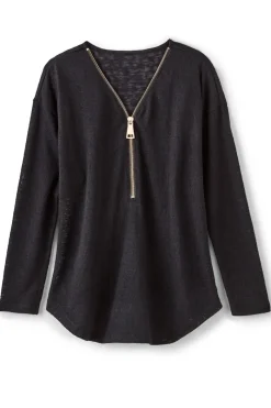 Soft Surroundings Valentina Zip Sweater- Tops|Sweaters & Cardigans