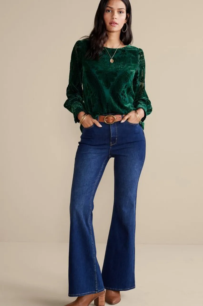 Soft Surroundings Vanetta Velvet Top- Tops