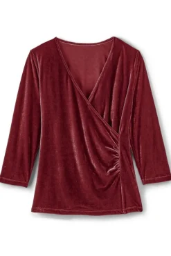 Soft Surroundings Velvet Alyssa Knit Top- Tops