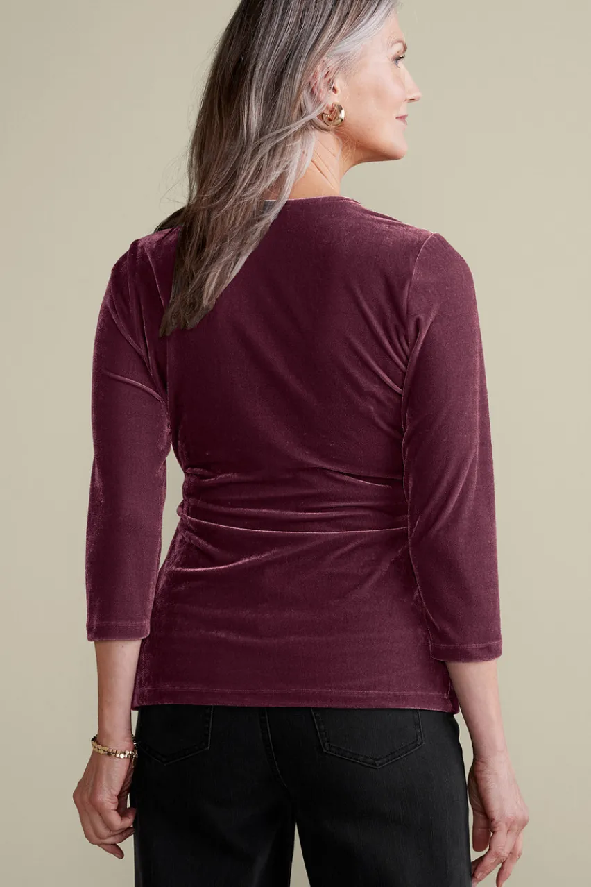 Soft Surroundings Velvet Alyssa Knit Top- Tops
