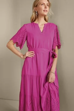Soft Surroundings Verena Eyelet Midi Dress- Dresses