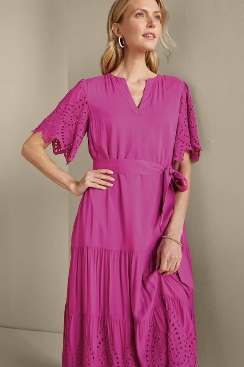 Soft Surroundings Verena Eyelet Midi Dress- Dresses
