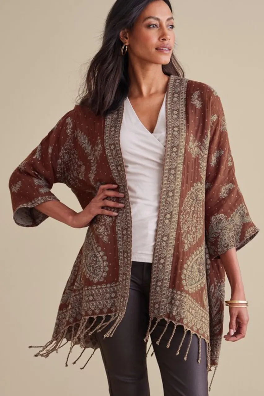 Soft Surroundings Versailles Jacquard Topper- Toppers|Jackets & Coats