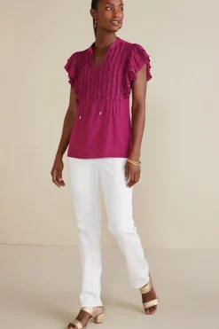 Soft Surroundings Victoria Ruffle Tunic- Tops