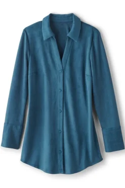 Soft Surroundings Vida Faux Suede Tunic- Tops